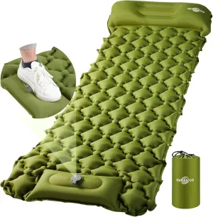 Sleeping Pad Ultralight Inflatable Sleeping Pad for Camping, 80''X25'', Built-in Pump, Ultimate for Camping, Hiking - Airpad, Carry Bag, Repair Kit - Compact & Lightweight Air Mattress (Yellow)