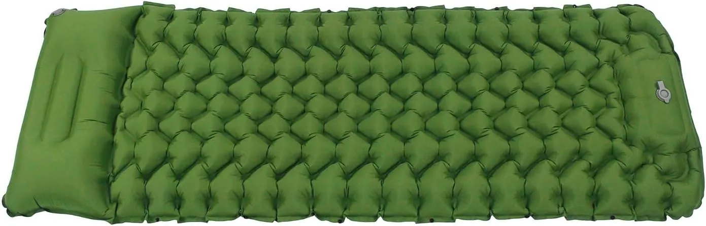 Sleeping Pad,Camping Sleeping Pad,Foot Pump Inflatable Sleeping Pad with Storage Bag Ergonomic Design Camping Air Mattress for Office Outdoor Camping(Green)