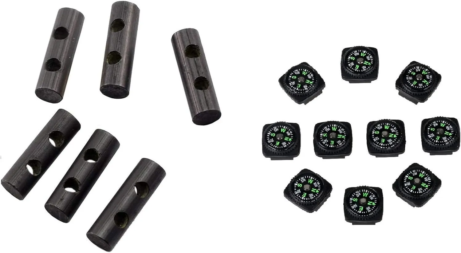 Small Ferro Rod 6 Pack and Button Compass 10 Pack