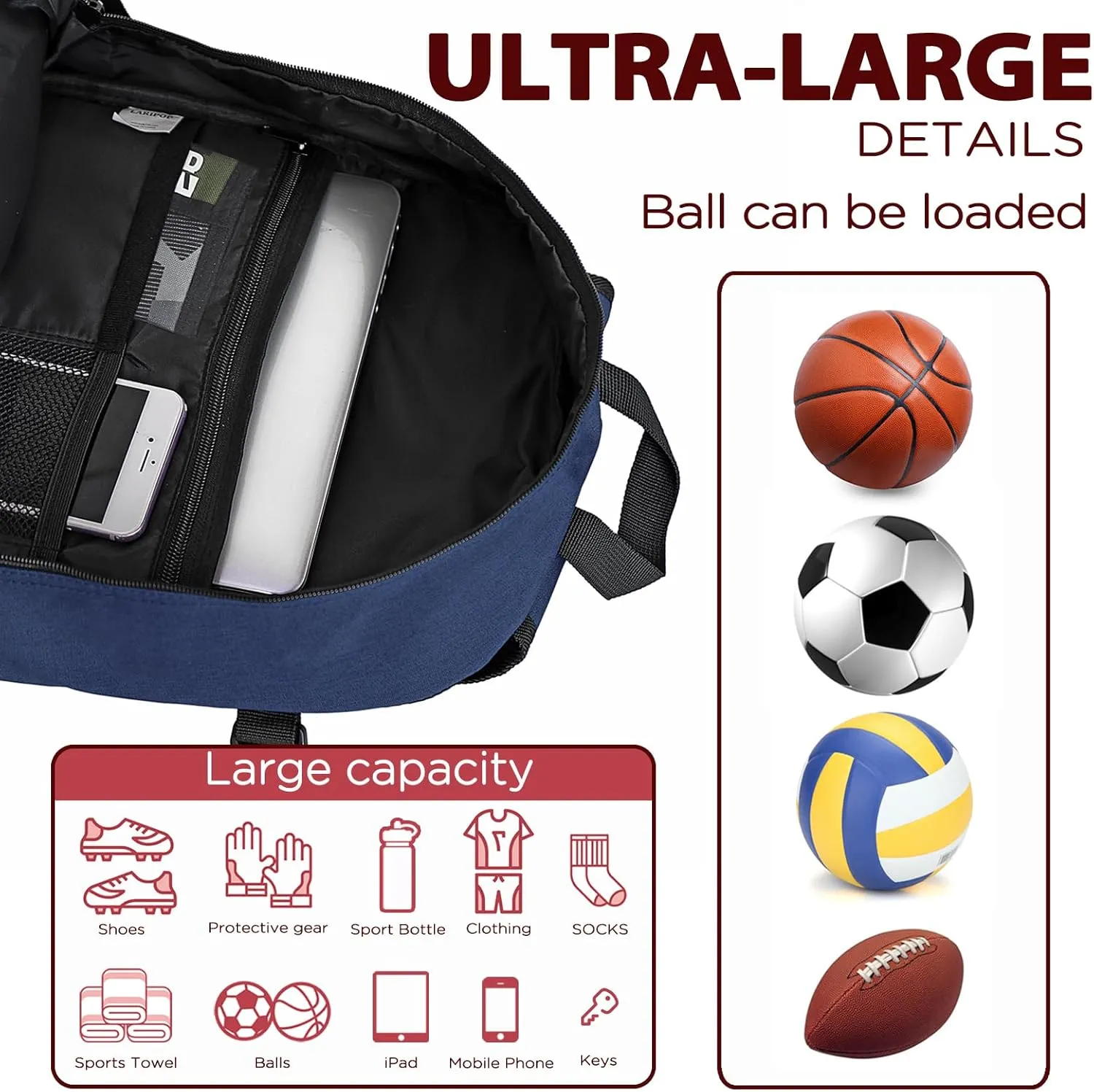 Soccer Backpack,Basketball Backpack for Basketball Accessories Training Equipment Fits Volleyball,Soccer,Sports Gifts