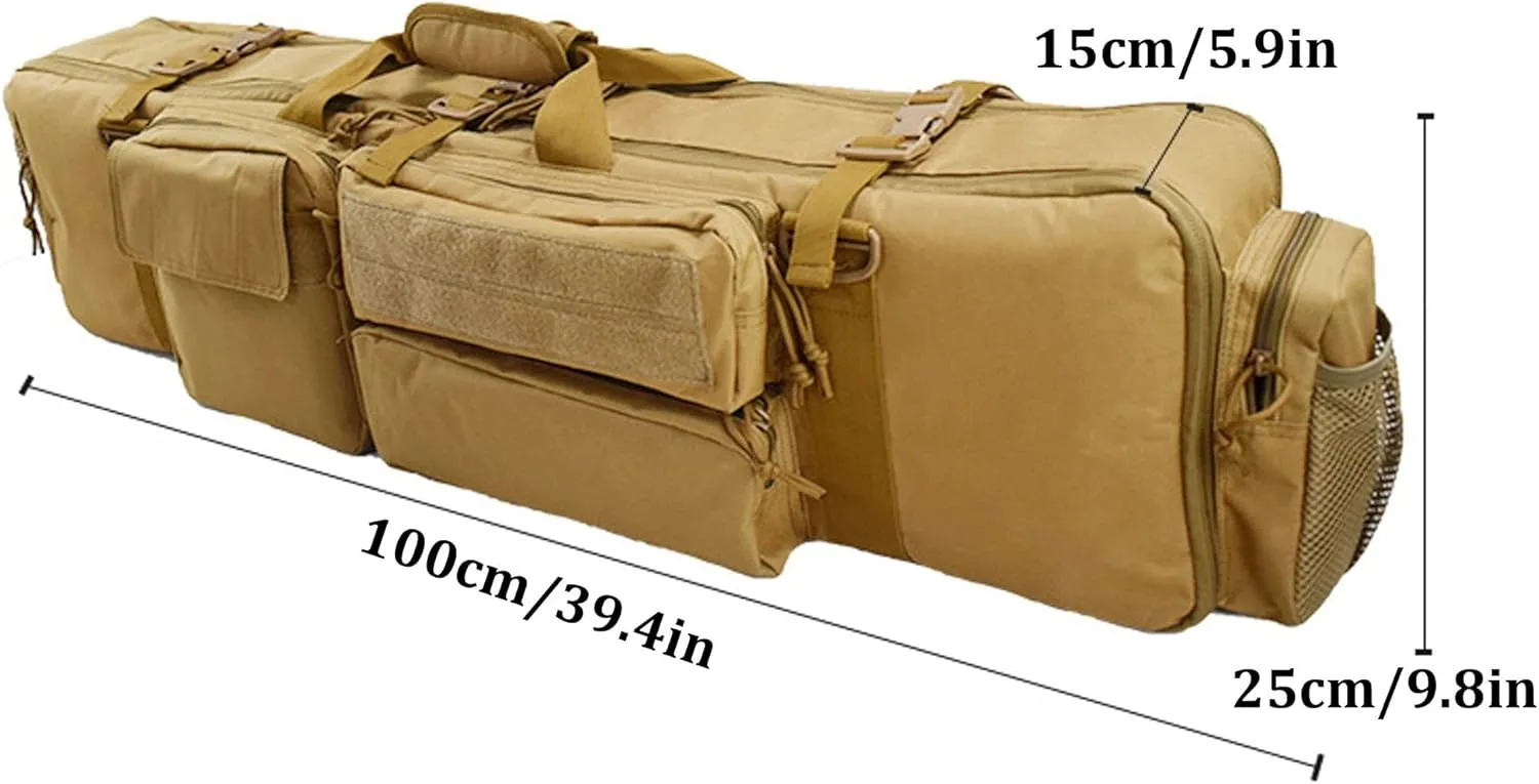 Soft Rifle Bag Double Tactical Rifle Case Waterproof Shotgun Case Rifle Backpack Long Pistol Gun Storage Bag for Hunting Fishing