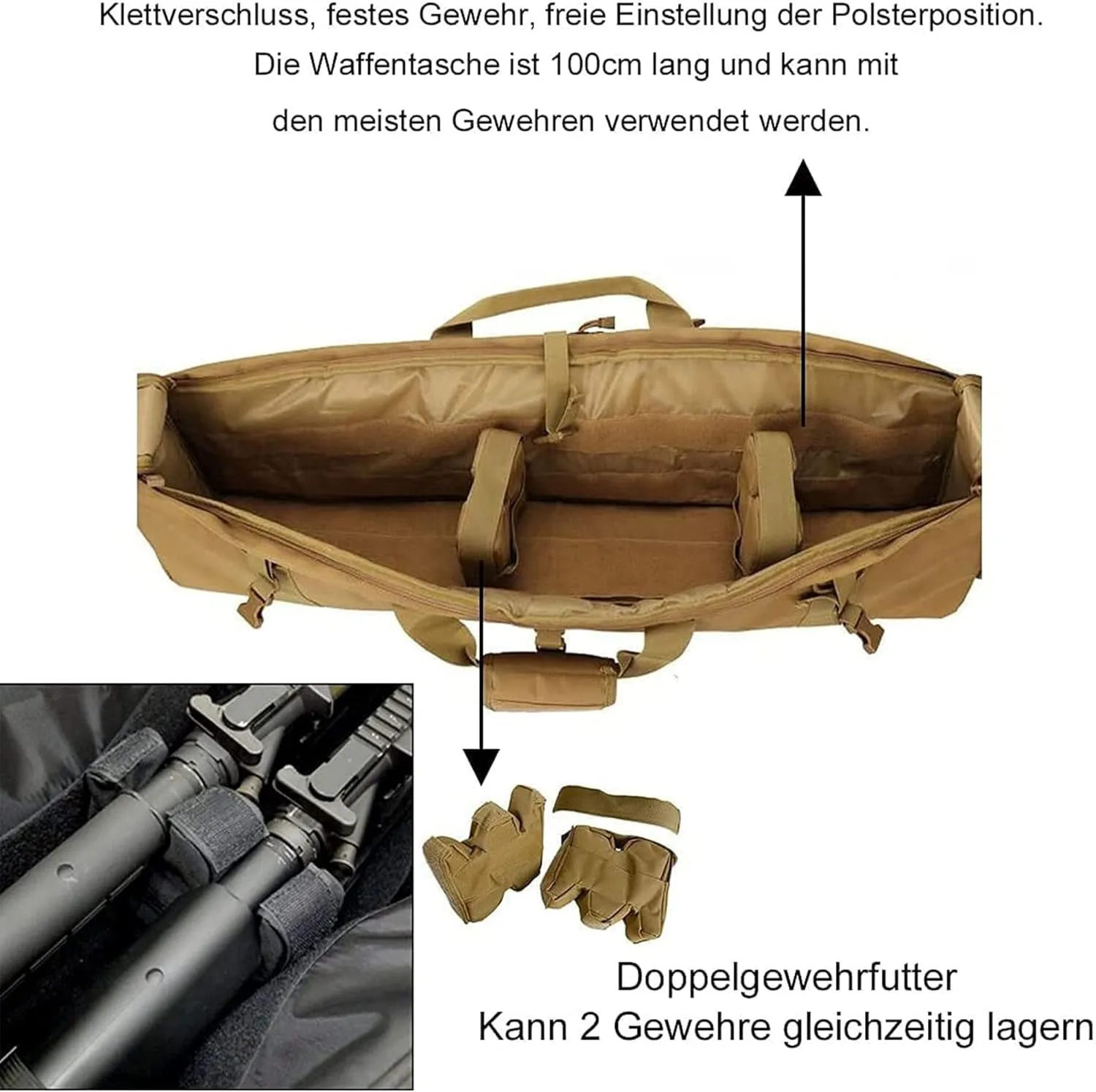 Soft Rifle Bag Double Tactical Rifle Case Waterproof Shotgun Case Rifle Backpack Long Pistol Gun Storage Bag for Hunting Fishing