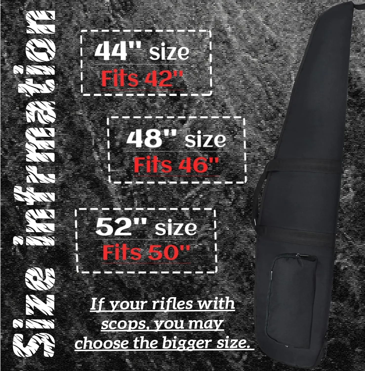 Soft-Rifle-Case Gun-Bag Shotgun case 44/48/52Inches with Zippered Accessory Pockets Adjustable Shoulder for Rifle Carrying Case Storage and Transport