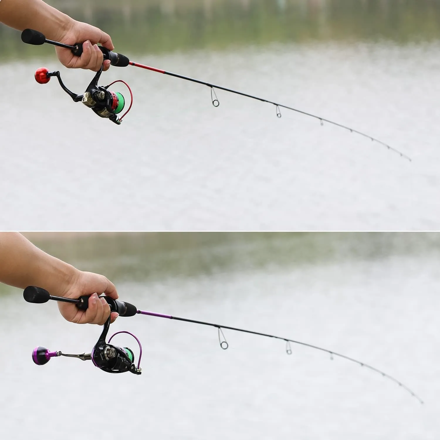Sougayilang Fishing Rod, Ultralight Sensitive 2 Pieces Trout Spinning Rod, Stainless Steel Line Guides Fishing Pole with Comfortable EVA Grip Rod Handle