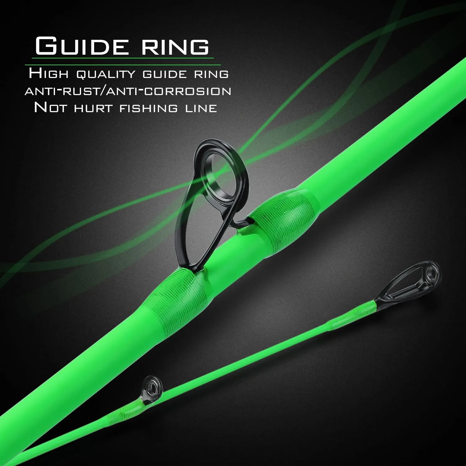 Sougayilang Fishing Rods, 2-Section Carbon Fiber Spinning&Casting Rod with Comfortable Cork Handle Suit for Freshwater Saltwater Night Fishing Pole
