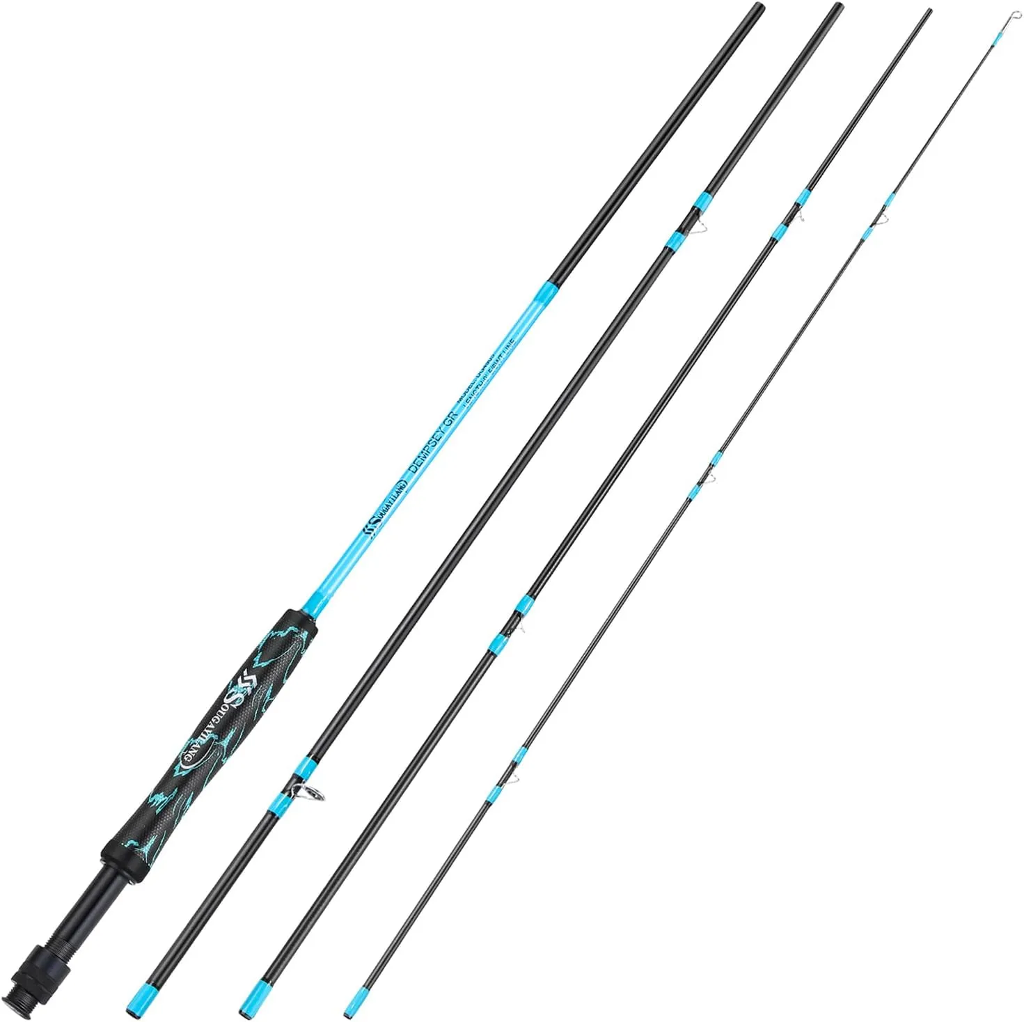 Sougayilang Fly Fishing Rod, Lightweight Ultra-Portable 4 Pieces 5/6wt Graphite 9' Fly Rod for Complete Starter with SuperPolymer Handle