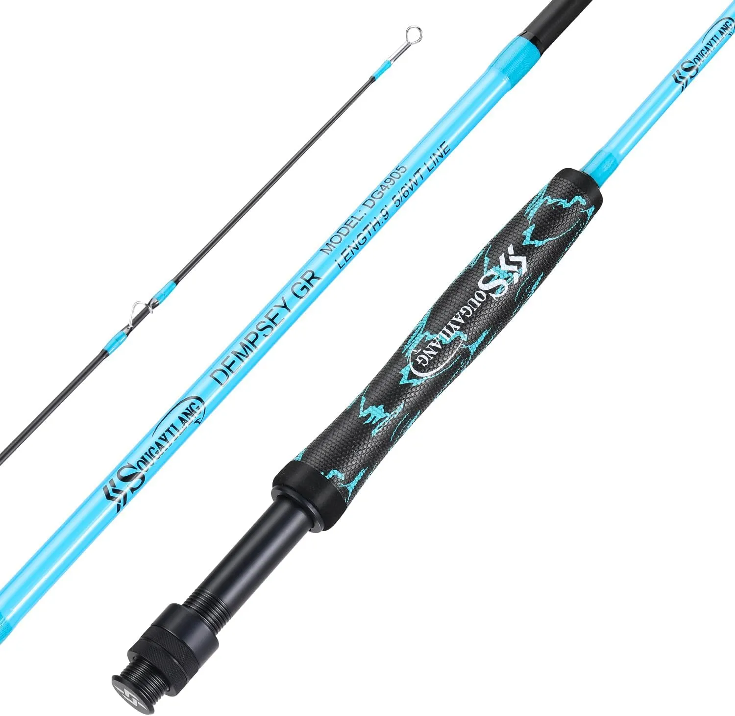Sougayilang Fly Fishing Rod, Lightweight Ultra-Portable 4 Pieces 5/6wt Graphite 9' Fly Rod for Complete Starter with SuperPolymer Handle