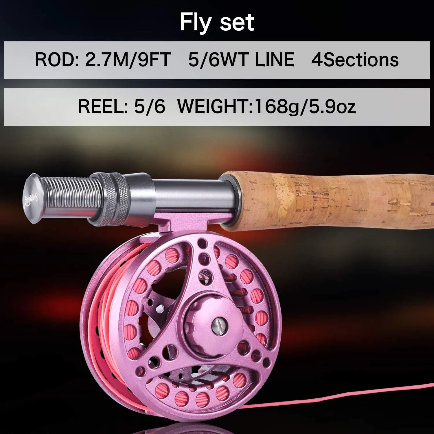 Sougayilang Fly Fishing Rod Reel Combos with Lightweight Portable Fly Rod and CNC-machined Aluminum Alloy Fly Reel,Fly Fishing Complete Starter Package