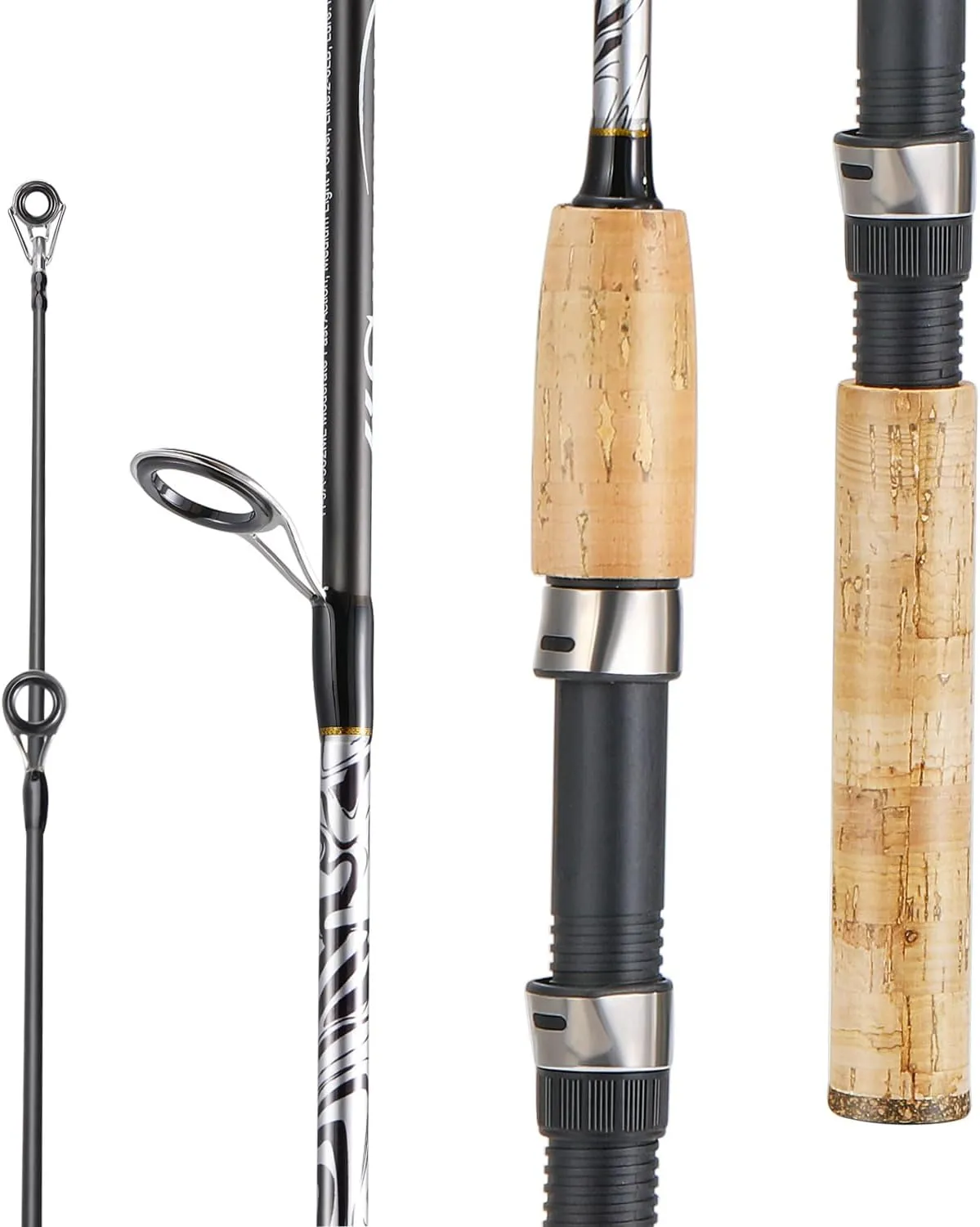 Sougayilang Spinning & Casting Rods, Strong Carbon&Glass Composite Fishing Rod with Stainless Steel Line Guides for Bass, Trout, Panfish, Catfish