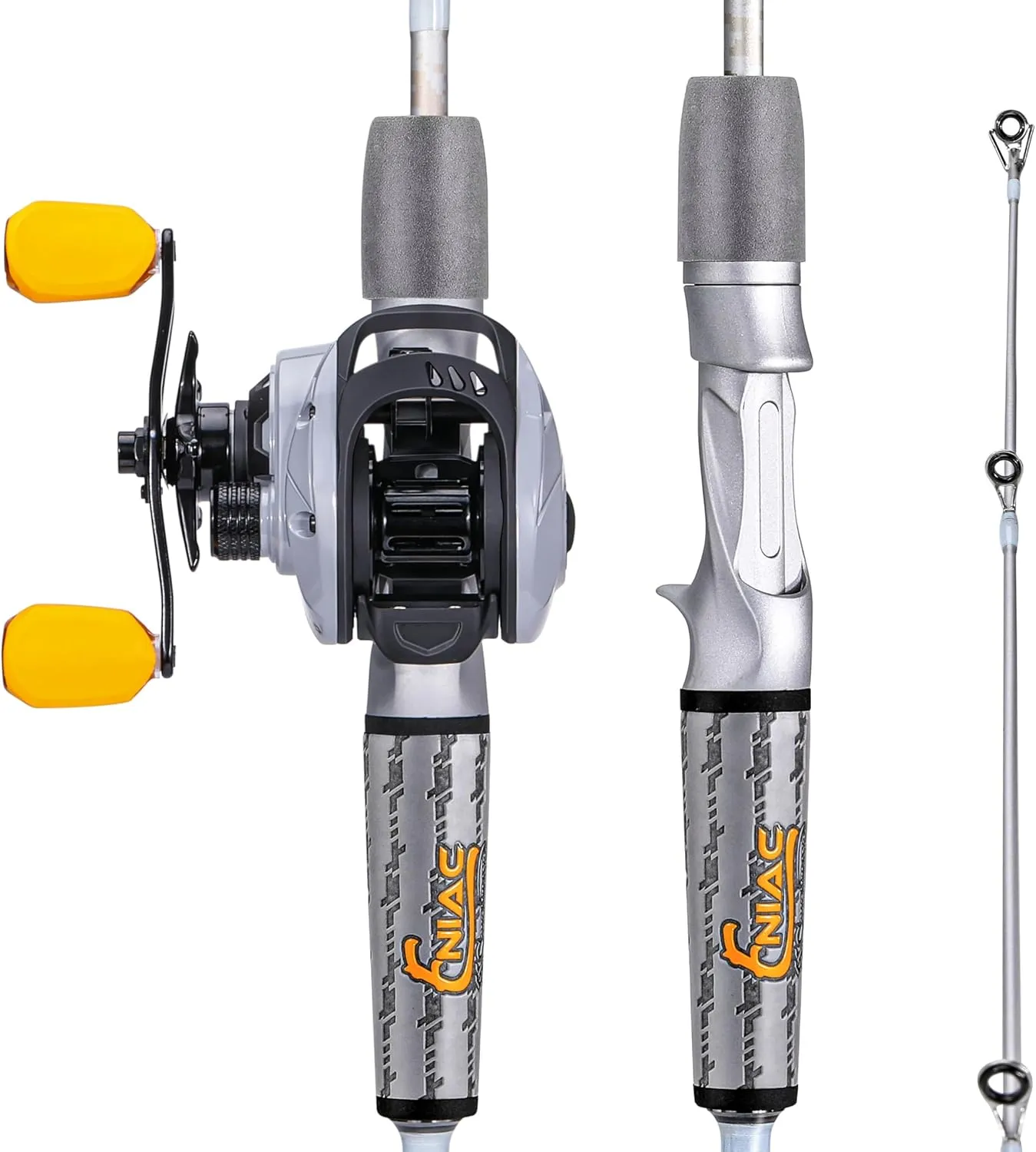 Sougayilang Spinning& Casting Fishing Rod Combos with Graphite 2Pc Blanks Fishing Reel for Bass Fishing