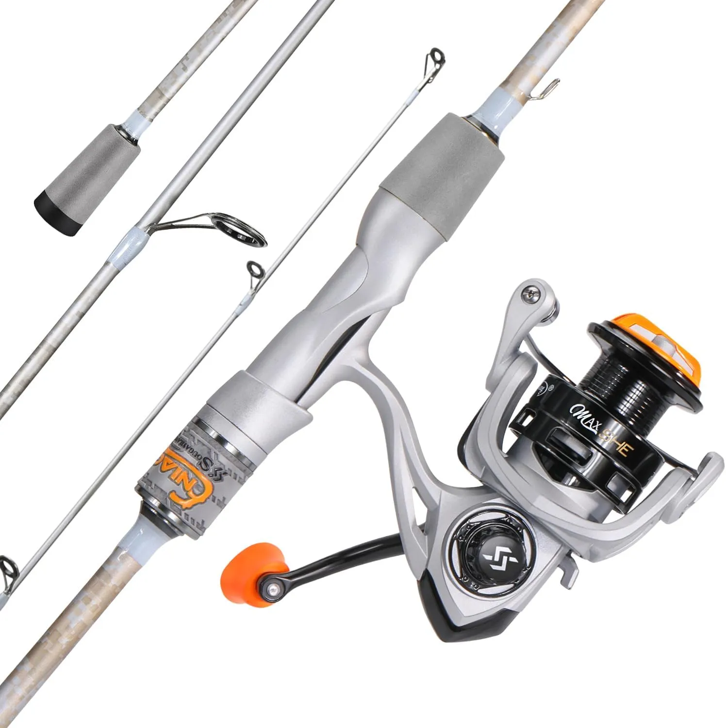 Sougayilang Spinning& Casting Fishing Rod Combos with Graphite 2Pc Blanks Fishing Reel for Bass Fishing