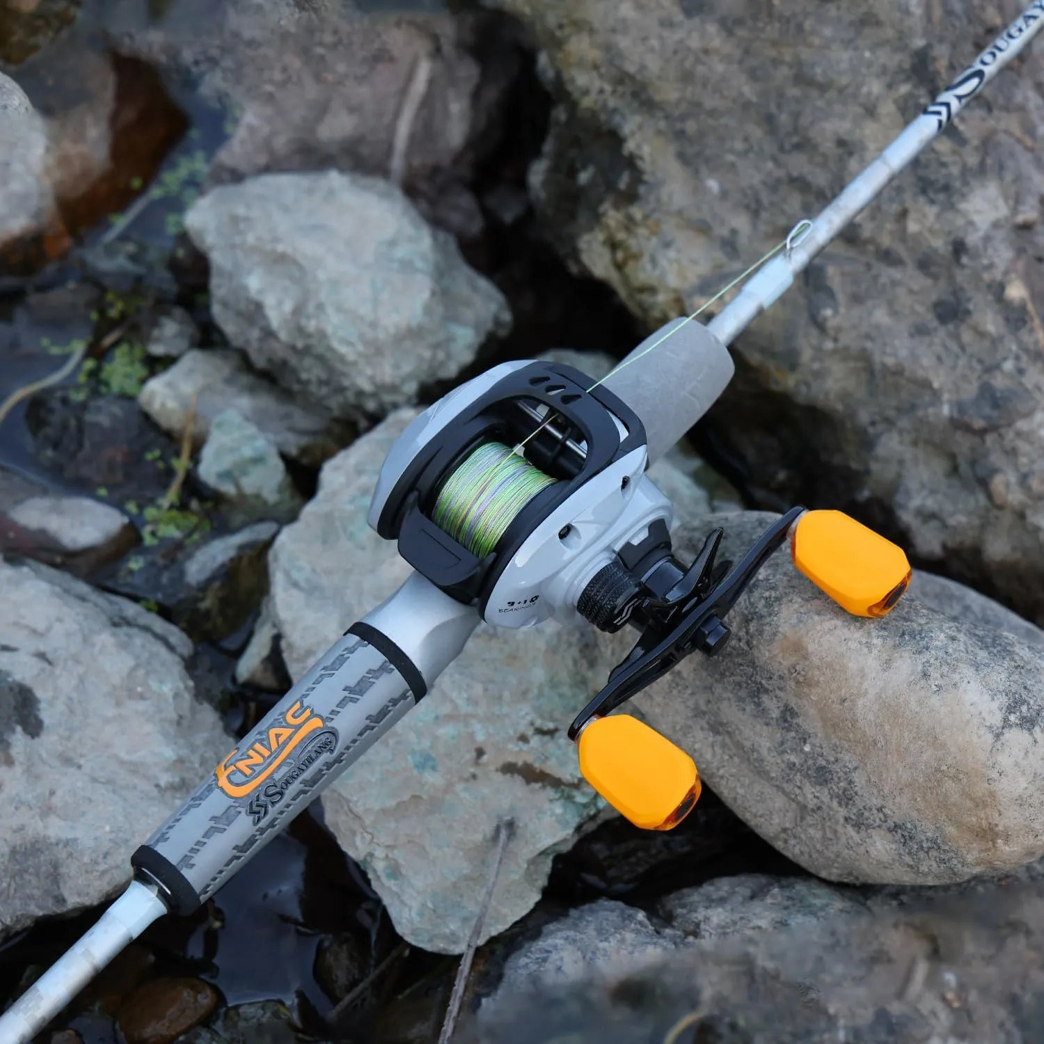 Sougayilang Spinning& Casting Fishing Rod Combos with Graphite 2Pc Blanks Fishing Reel for Bass Fishing