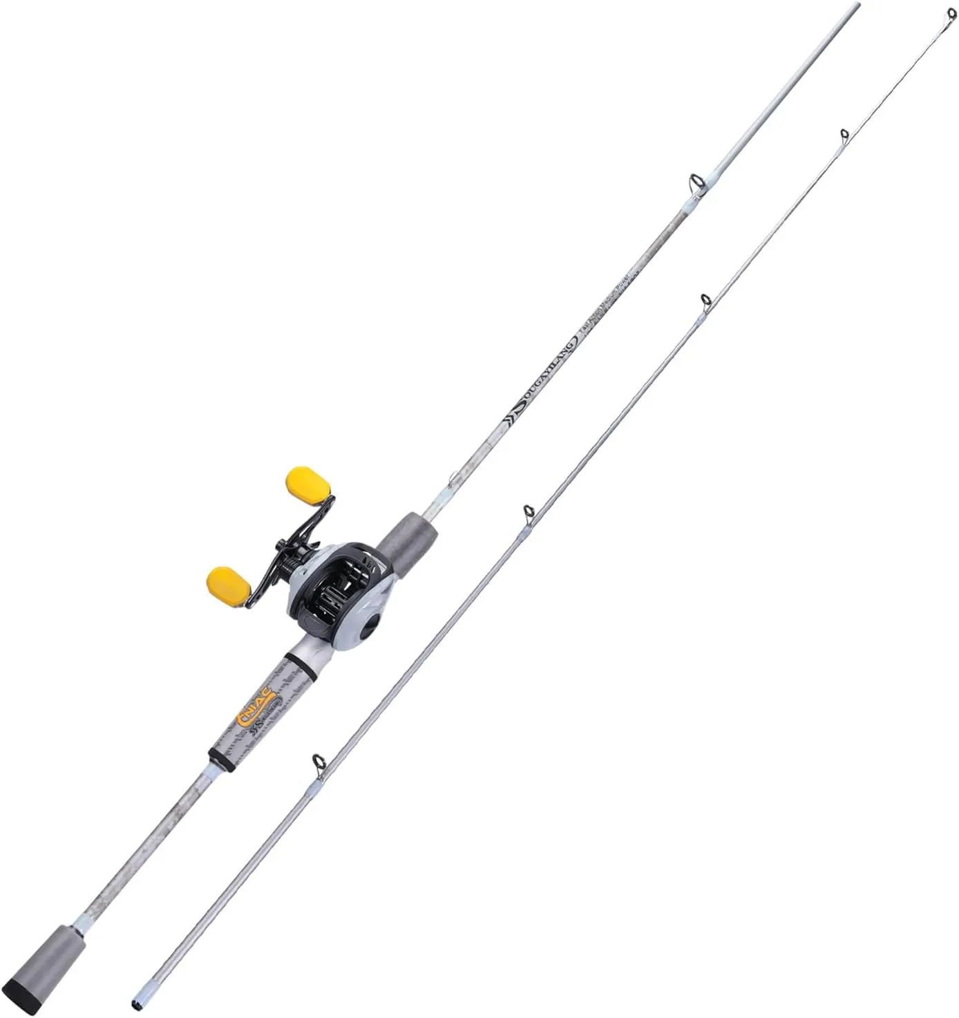 Sougayilang Spinning& Casting Fishing Rod Combos with Graphite 2Pc Blanks Fishing Reel for Bass Fishing