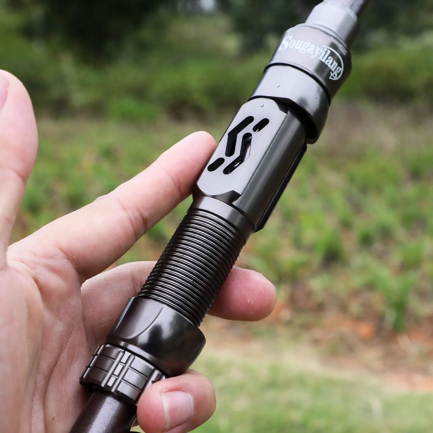 Sougayilang Telescopic Fishing Rod - 24 Ton Carbon Fiber,CNC Machined Reel Seat, Comfortable EVA Handle, Travel Fishing Rod for Bass Trout Fishing
