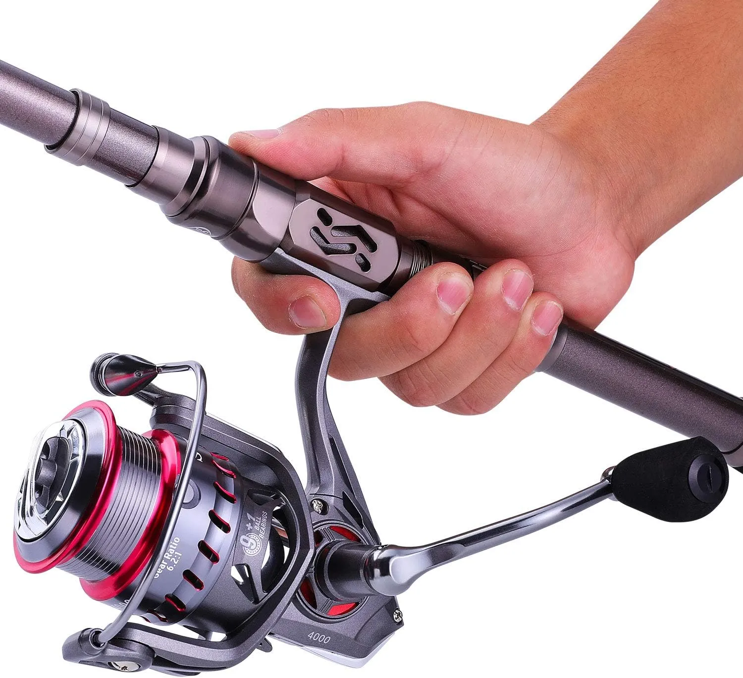 Sougayilang Telescopic Fishing Rod - 24 Ton Carbon Fiber,CNC Machined Reel Seat, Comfortable EVA Handle, Travel Fishing Rod for Bass Trout Fishing