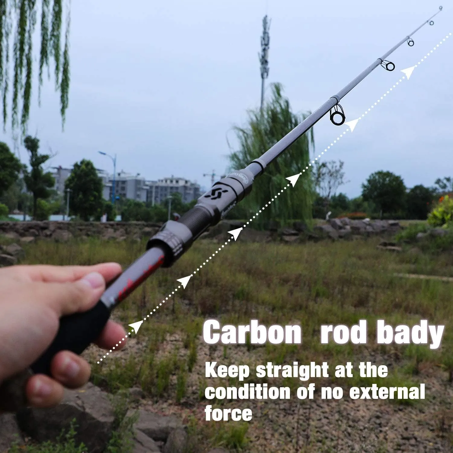 Sougayilang Telescopic Fishing Rod - 24 Ton Carbon Fiber,CNC Machined Reel Seat, Comfortable EVA Handle, Travel Fishing Rod for Bass Trout Fishing