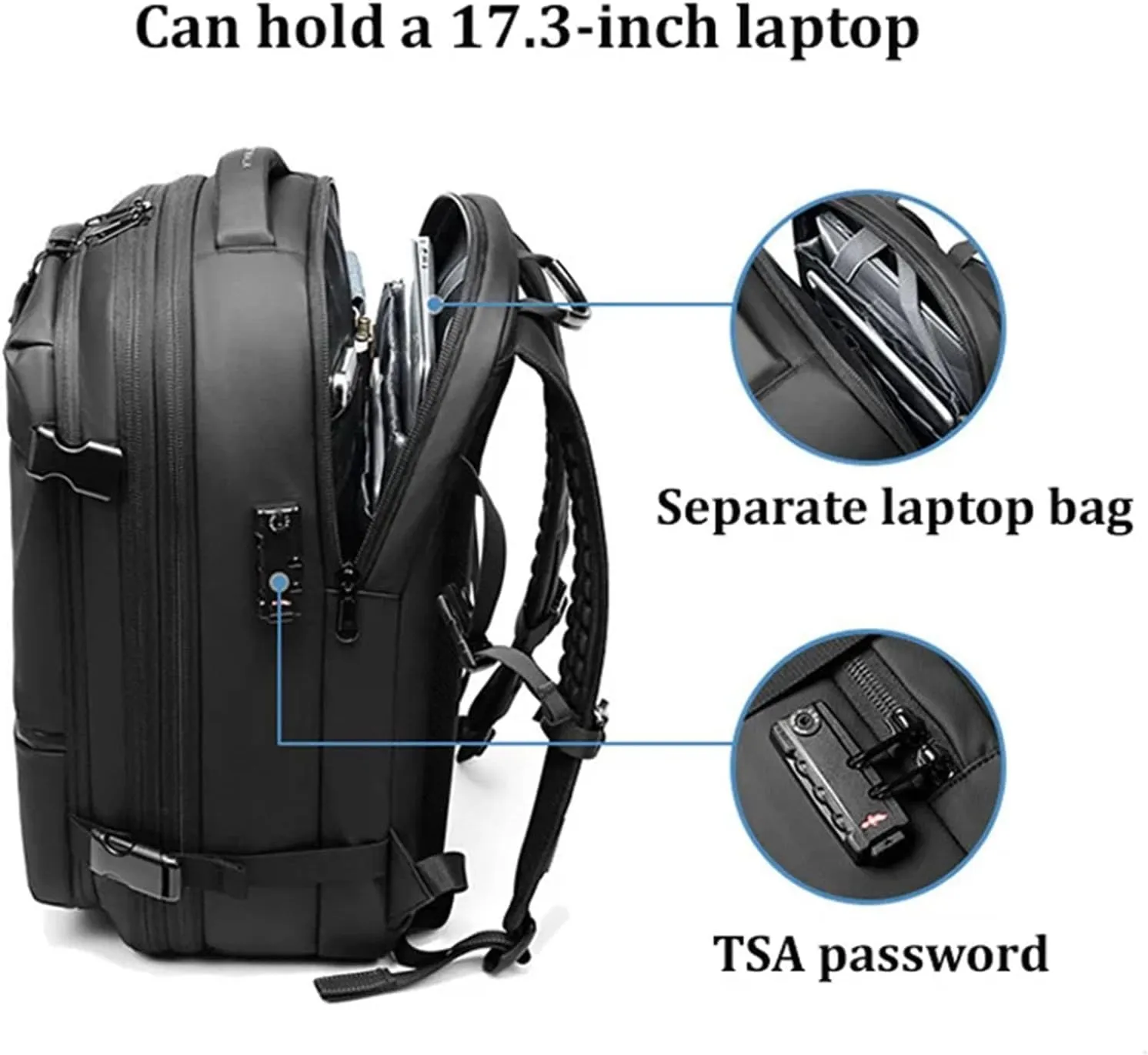 Space Vac Pro Backpack, Vacuum Backpack Travel with Pump, 60l Large-Capacity Travel Expandable with Compression (Grey)