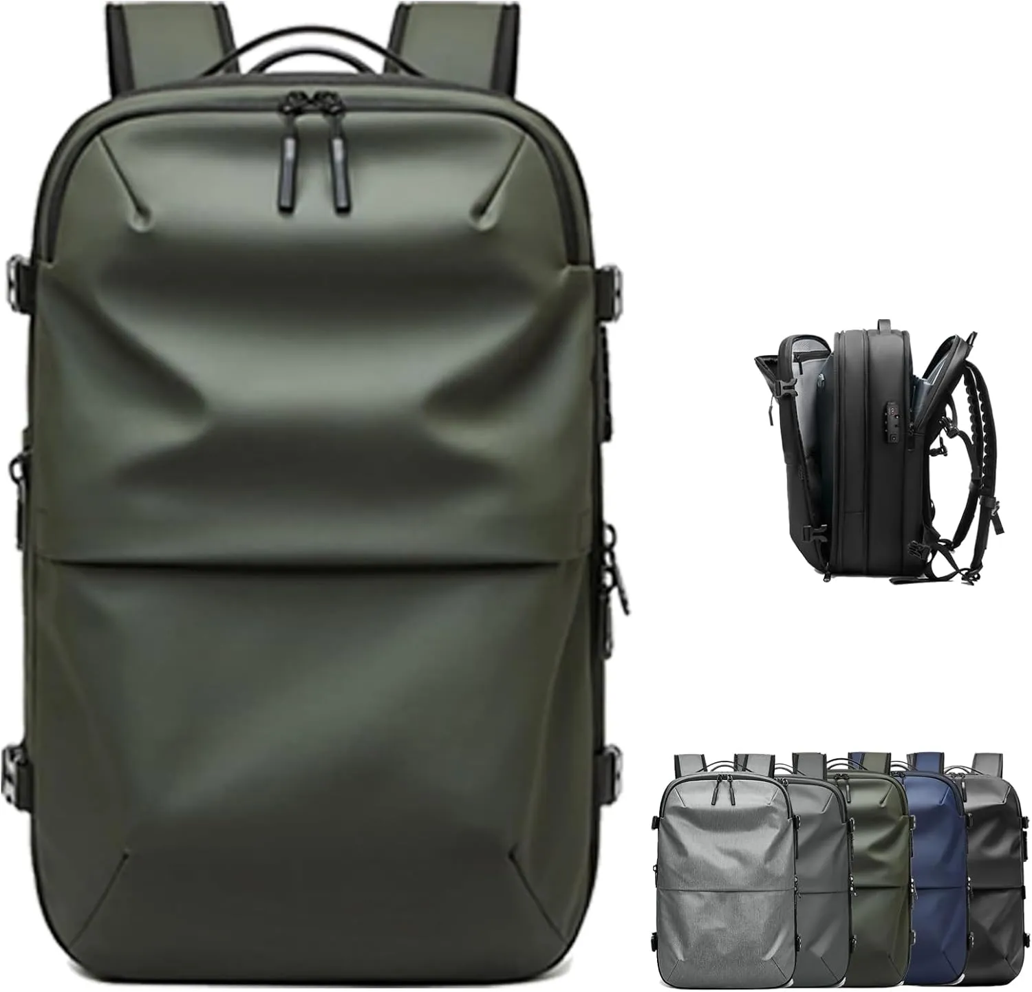 Spacevac Pro Backpack, Air Vacpack Backpack with Vacuum Seal Compression, 60L Expandable Easy Vac Travel Bag with Pump (Prestige-Green, 60L)