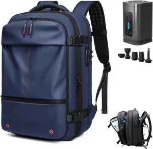 Spacevac Pro Backpack, Space Vac Pro Vacuum Compression Travel Backpack, Multifunctional Expandable Large Capacity Travel Backpack with Pump (Blue Vacuum Pump)