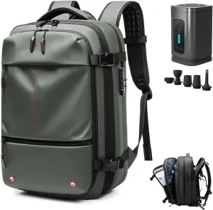 Spacevac Pro Backpack, Space Vac Pro Vacuum Compression Travel Backpack, Multifunctional Expandable Large Capacity Travel Backpack with Pump (Green Vacuum Pump)