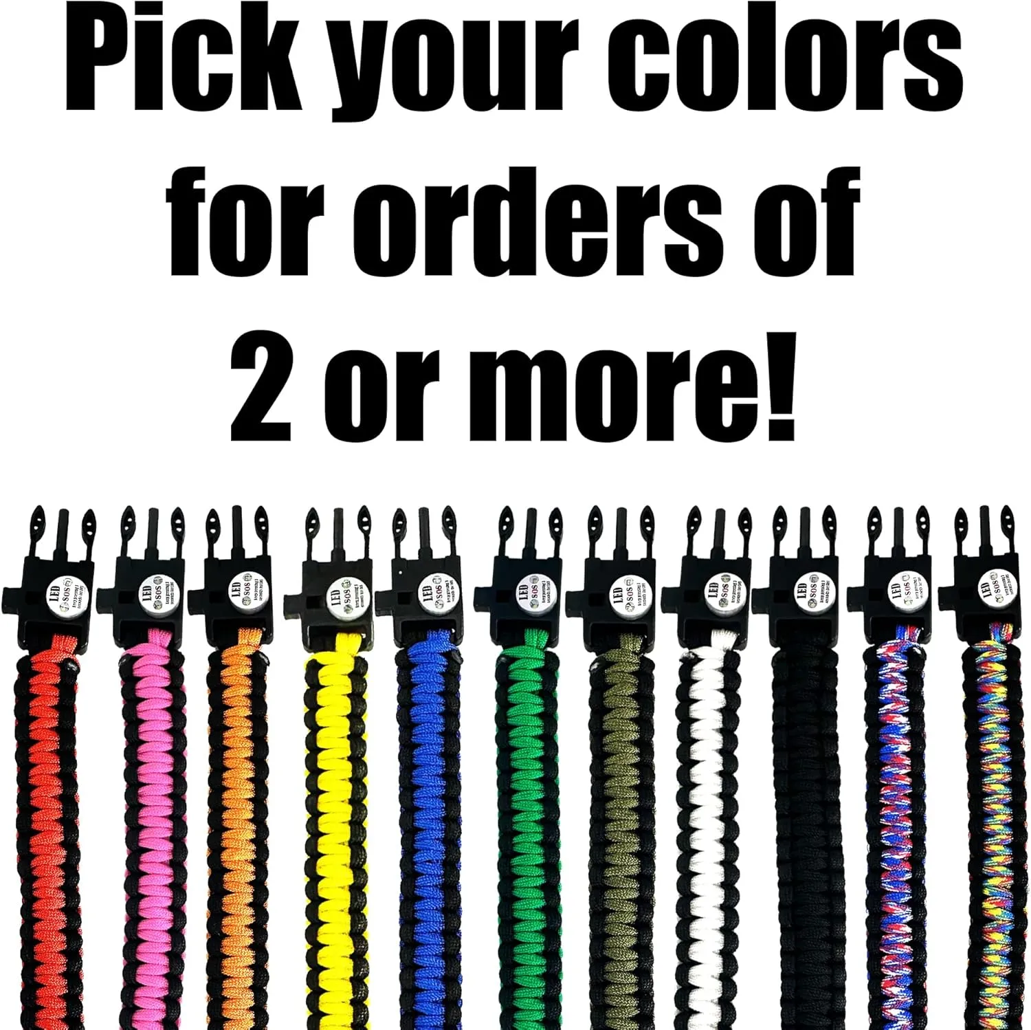 Spark and Shine Paracord Bracelet - Orange - Bright LED SOS Light and Ferro Rod with Scraping Tool - Emergency Survival Whistle - 550 Paracord - Perfect Tool for The Outdoors (5)