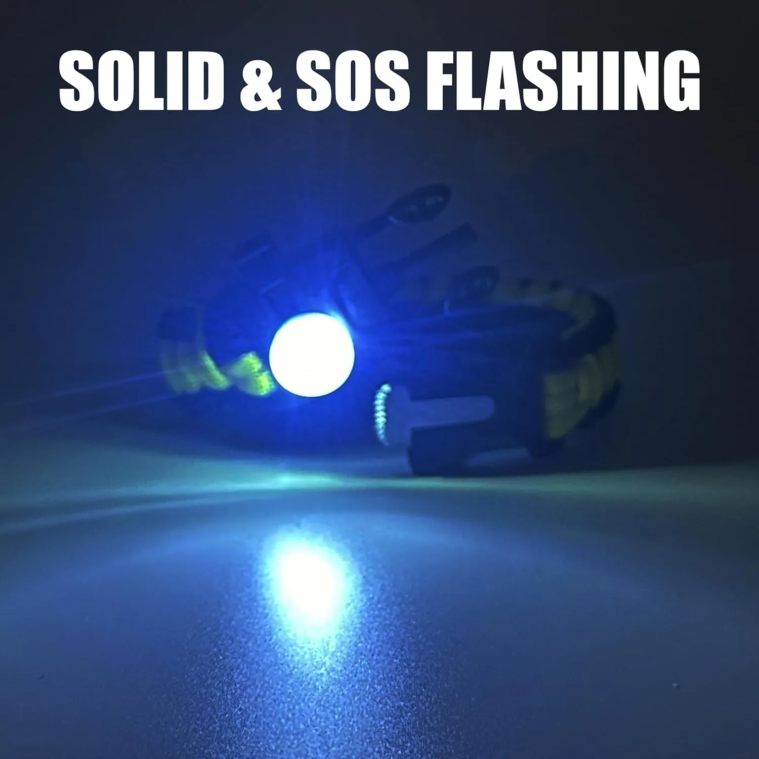 Spark and Shine Paracord Bracelet - Orange - Bright LED SOS Light and Ferro Rod with Scraping Tool - Emergency Survival Whistle - 550 Paracord - Perfect Tool for The Outdoors (5)