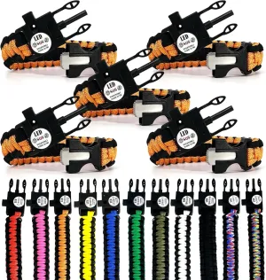 Spark and Shine Paracord Bracelet - Orange - Bright LED SOS Light and Ferro Rod with Scraping Tool - Emergency Survival Whistle - 550 Paracord - Perfect Tool for The Outdoors (5)