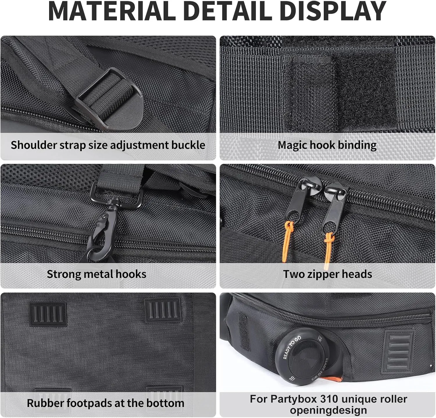 Speaker Bag Rugged Carry Case Compatible with JBL Party Box Series, Portable Speaker Carry Tote Backpack (for JBL Partybox 310 Bag)