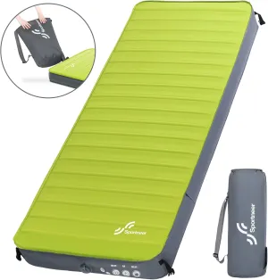Sportneer Self Inflating Sleeping Pad, 4" Ultra-Thick Elasticity Foam Camping Mat with 10 R Value, 4-Season Insulated Durable Camping Pad Air Mattress for Car Travel Tent Home, 78" x 30"