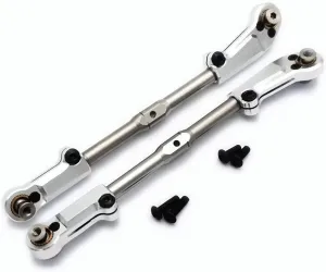 Stainless Steel Adjustable Turnbuckle Tie Rod Steering Link with Aluminum Ends Silver for Arrma 1/8 Kraton Outcast Notorious Talion 1/7 Fireteam AR340071 AR330230