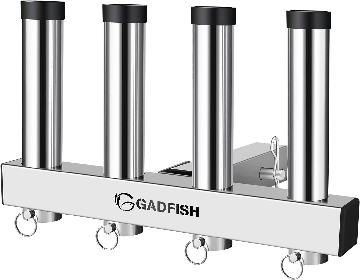 Stainless Steel Hitch Fishing Rod Holder, GADFISH Hitch Mount Rod Holder, 4 Link Tube for 2" Hitch Receivers with Quick Release Pin,Truck Adjustment Fishing Rod Rack, Fishing Pole Holder