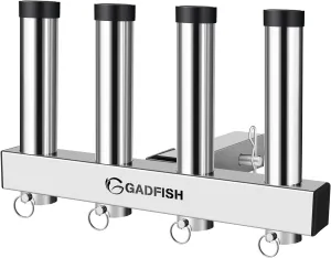 Stainless Steel Hitch Fishing Rod Holder, GADFISH Hitch Mount Rod Holder, 4 Link Tube for 2" Hitch Receivers with Quick Release Pin,Truck Adjustment Fishing Rod Rack, Fishing Pole Holder