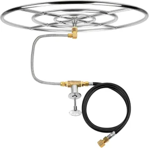 Stanbroil Natural Gas Fire Pit Stainless Steel Burner Ring Installation Kit, 30-inch