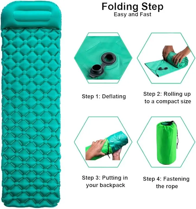 Star Smart Sleeping Pad for Camping Inflatable Backpacking Pad with Pillow, Ultralight Durable Camping Mattress,Hiking Air Mat,Camp Sleep Pad for Hiking Traveling & Outdoor Activities