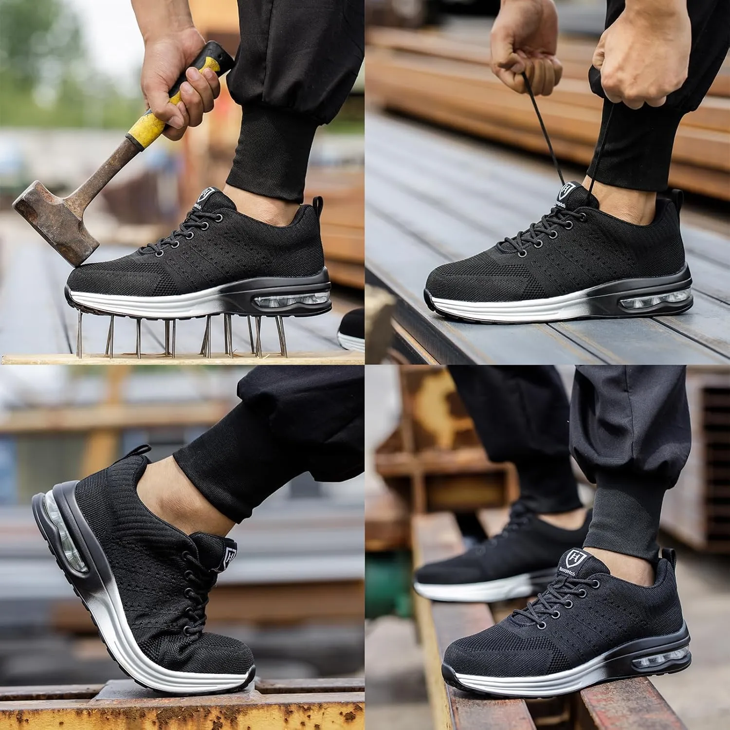 Steel Toe Shoes for Men Women Lightweight Comfortable Work Shoes Indestructible Slip Resistant Safety Shoes for Construction