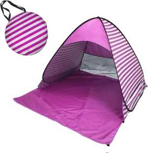 Striped Tent, Large Size Outdoor Pop Up Tent, Foldable Outdoor UV Lightweight Waterproof Tent, for Family Camping, Fishing, Picnic, Purple