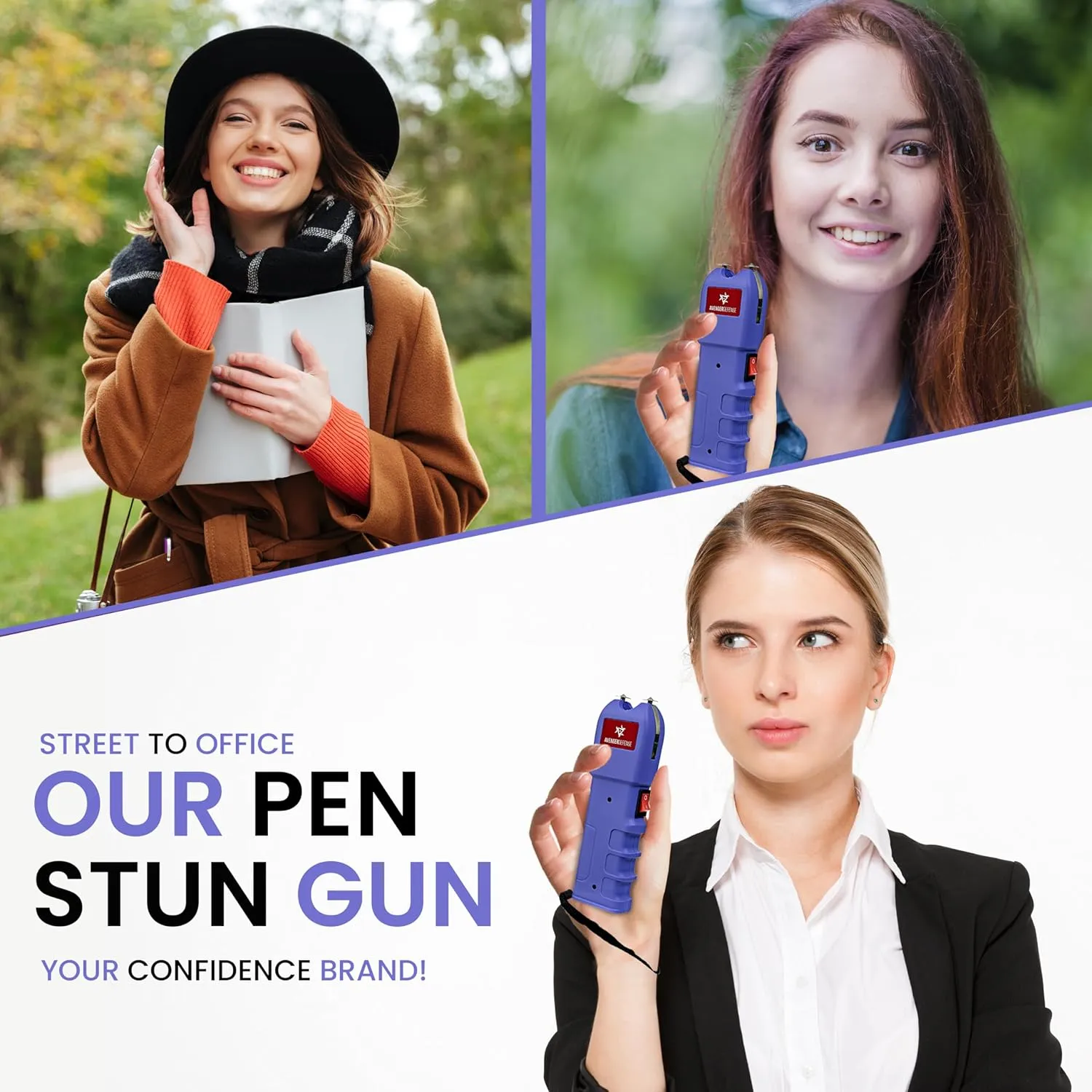 Stun Gun for Self Defense with LED Flashlight Protection Device for Women (ADS-10)