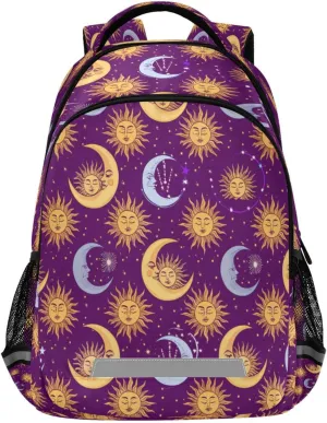 Sun Moon Design Waterproof Backpack - Casual Outdoor Sports Daypack with Ergonomic Shoulder Straps#30
