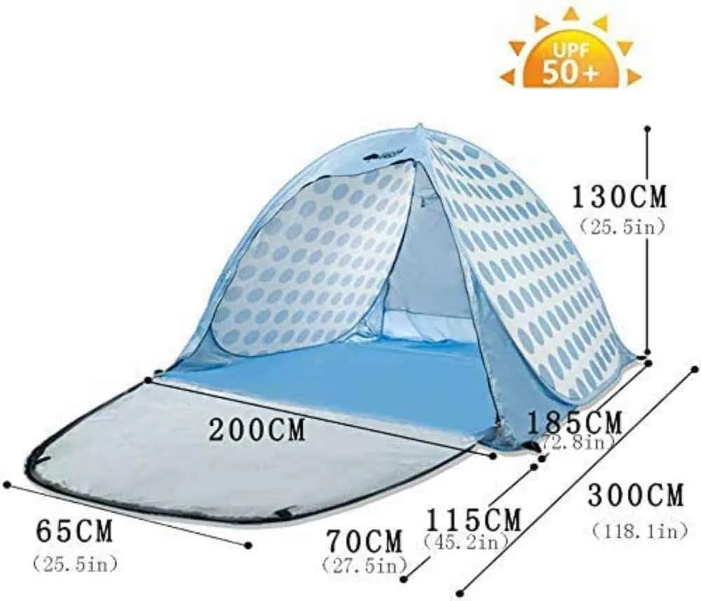 Sun Shelter Beach Instant Tent, 3-4 Person Waterproof Shade Canopy, for Beach Pool Party Hiking Travel Rainfly,Pink