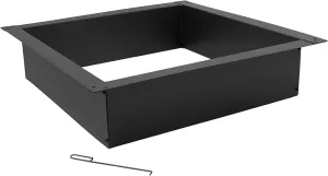 Sunnydaze Outdoor Fire Pit Ring - Above or In-Ground Steel Fire Ring Insert - 42-Inch Square Outer/36-Inch Square Inner Diameter