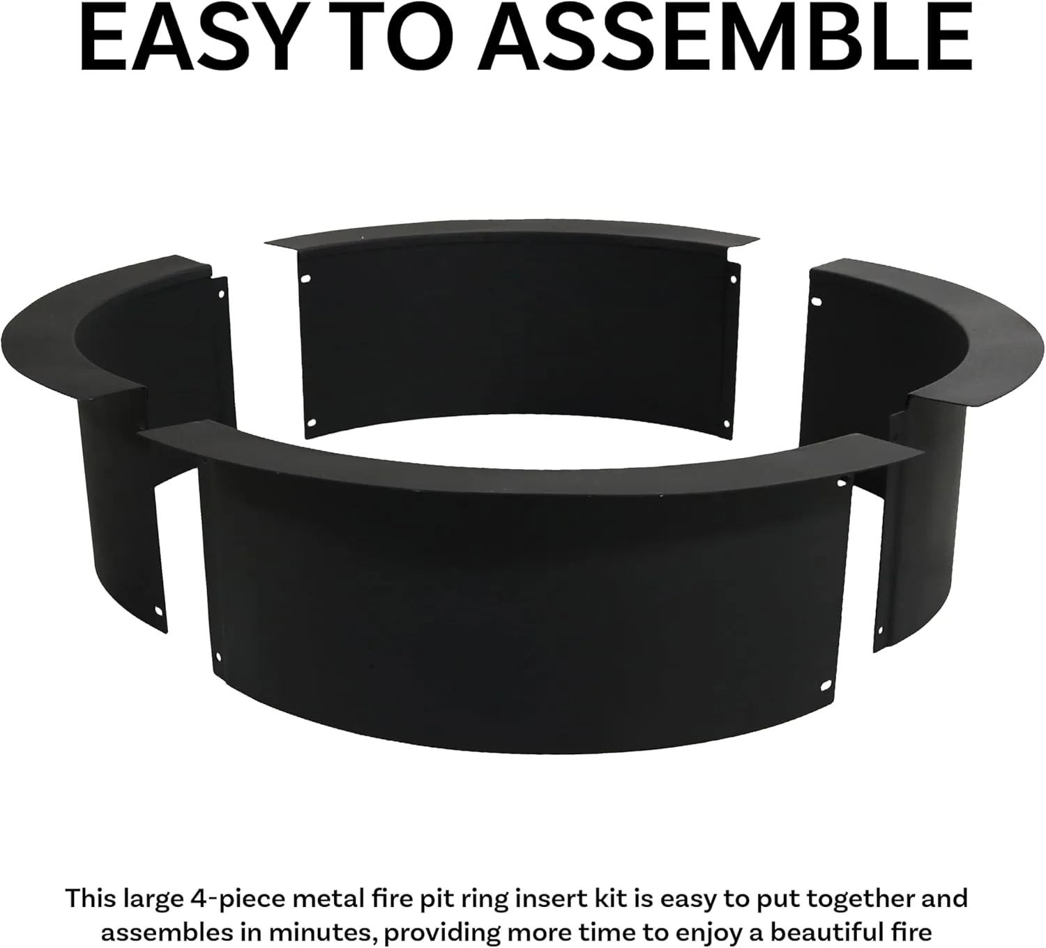 Sunnydaze Outdoor Fire Pit Ring - DIY Above or In-Ground Steel Fire Ring Insert - 42-Inch Outer/36-Inch Inner Diameter