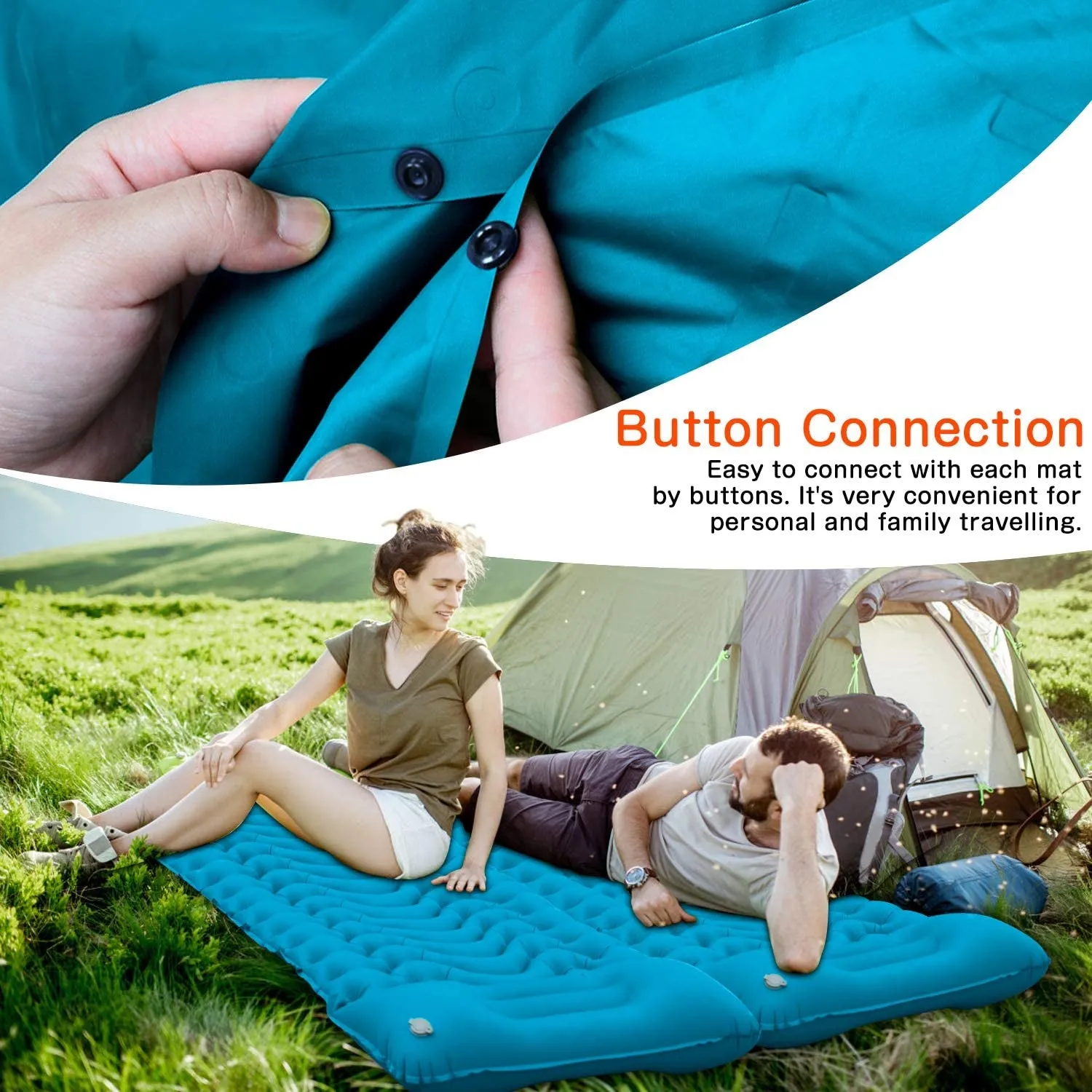 SUPIPRO Inflatable Camping Sleeping Pad with Built-in Pillow