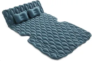 SUV Air Mattress Thickened and Double-Sided Flocking PVC Travel Mattress for Camping, Home, Travel, Hiking, Blow Up Sleeping Pad with 2 Pillows, Extended Back Seat Airbed