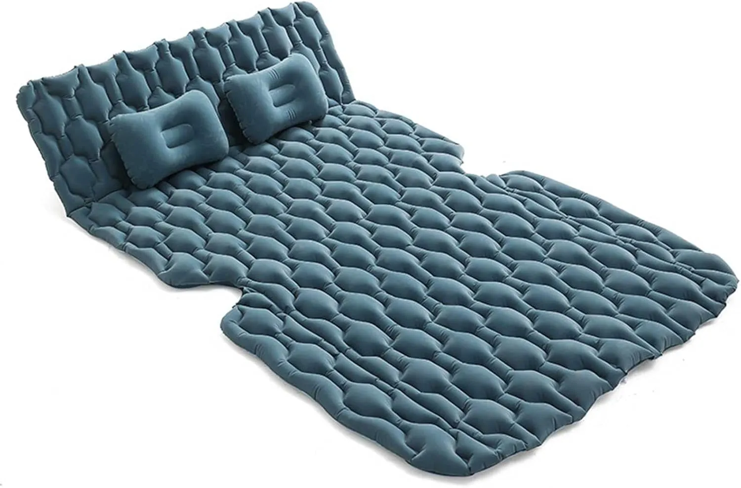 SUV Air Mattress Thickened and Double-Sided Flocking PVC Travel Mattress for Camping, Home, Travel, Hiking, Blow Up Sleeping Pad with 2 Pillows, Extended Back Seat Airbed