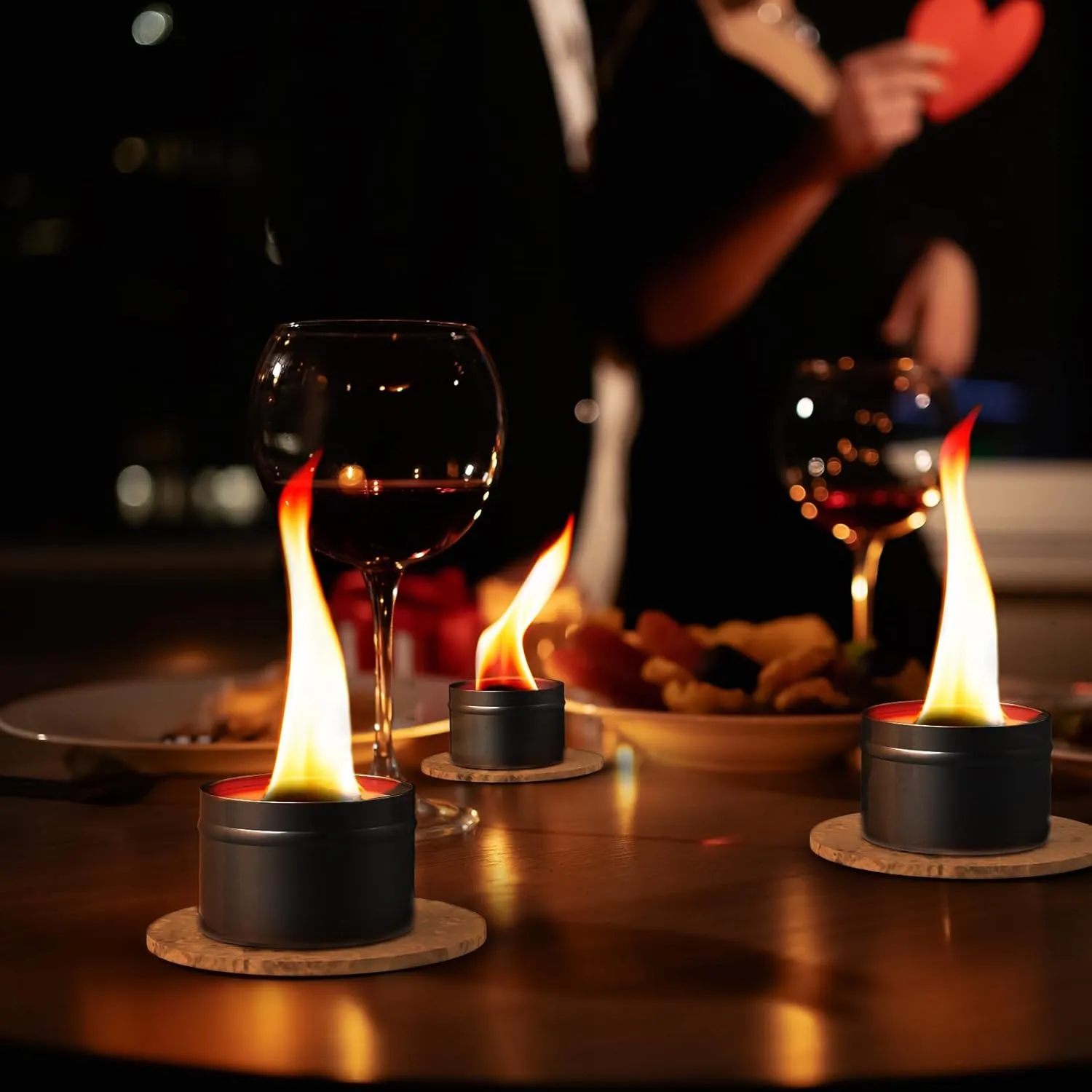 Tabletop Portable Campfire Camping Emergency Fire Starters 4 Packs Mini Fire Pit S'More Maker Bonfire for Picnic Camping Outdoor Indoor Home Decoration (Upgraded)
