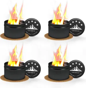Tabletop Portable Campfire Camping Emergency Fire Starters 4 Packs Mini Fire Pit S'More Maker Bonfire for Picnic Camping Outdoor Indoor Home Decoration (Upgraded)