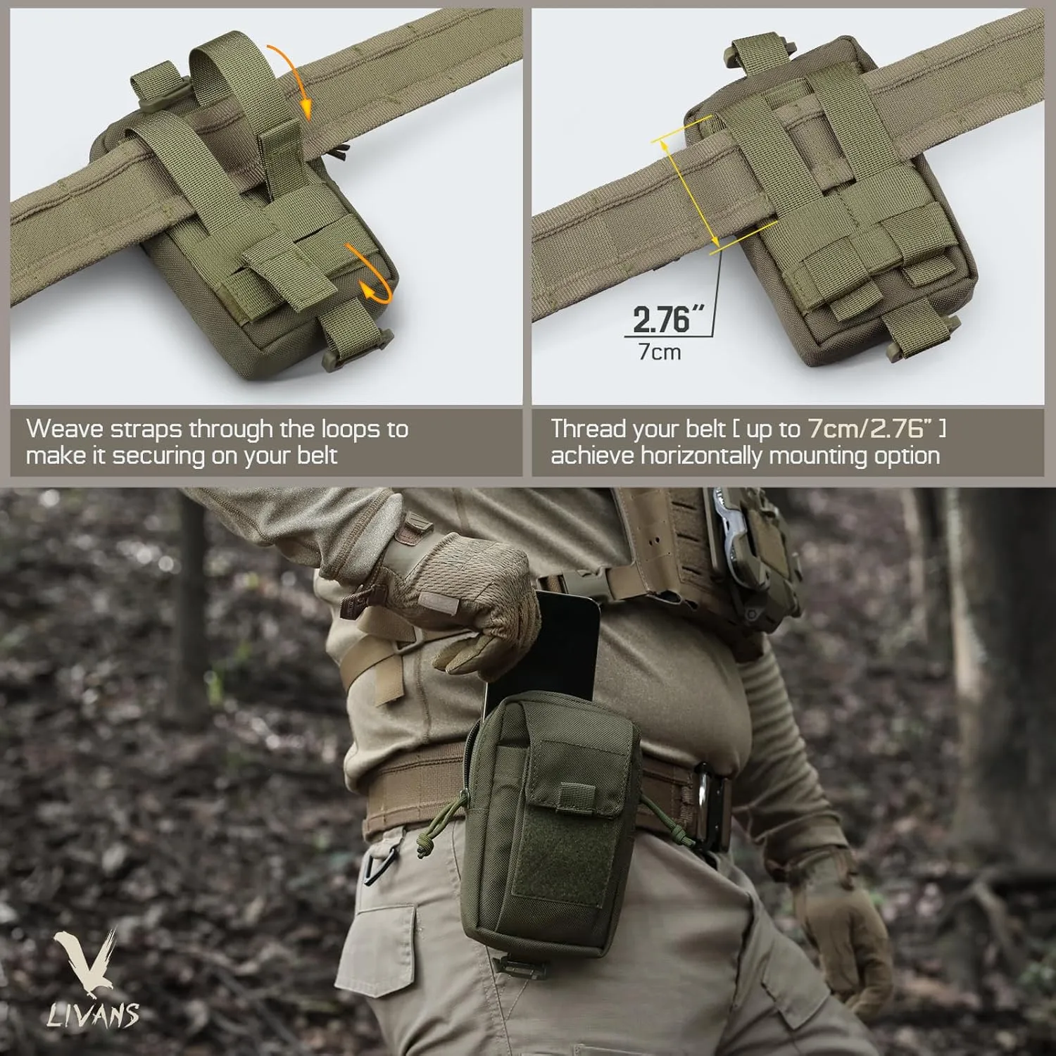 Tactical Backpack Accessories Pouch, Molle Accessories Shoulder Strap Attachment Pouches Utility EDC Phone Pouch Sport