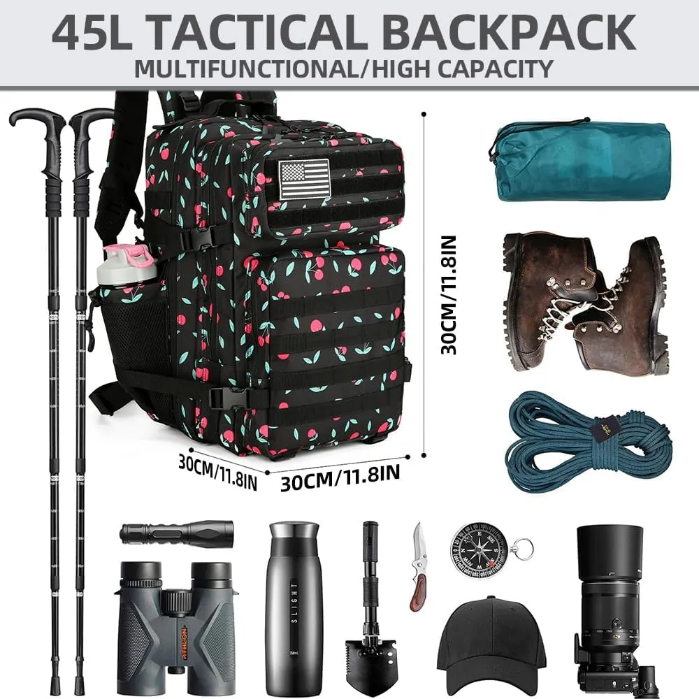 Tactical Backpack for Men and Women - 45L Fitness Backpack (Cherry)