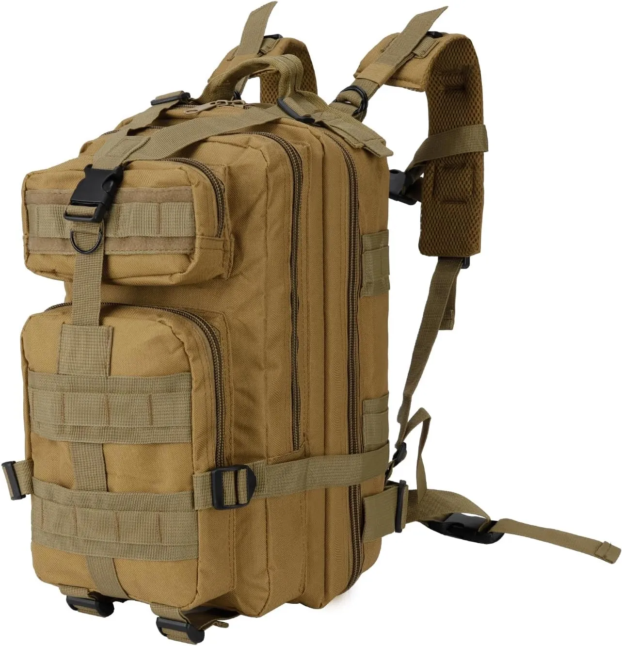 Tactical Backpack for Men Small Military Molle Backpack 30L Assault Pack Rucking Backpack for Hiking Camping Travel Fishing Outdoors (Khaki)