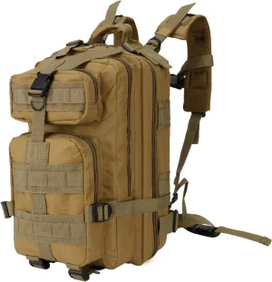 Tactical Backpack for Men Small Military Molle Backpack 30L Assault Pack Rucking Backpack for Hiking Camping Travel Fishing Outdoors (Khaki)